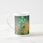 Gustav Klimt Flower Garden Bone China Mug<br><div class="desc">Bone China Mug featuring Gustav Klimt’s oil painting Flower Garden (1906). A beautiful garden of purple,  red,  white,  blue,  and orange flowers. A great gift for fans of Art Nouveau and Austrian art.</div>