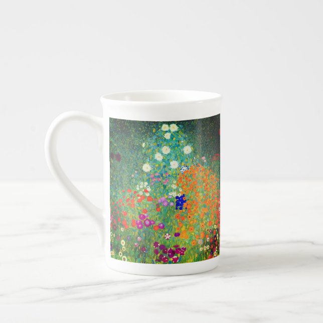 Gustav Klimt Flower Garden Bone China Mug (Left)