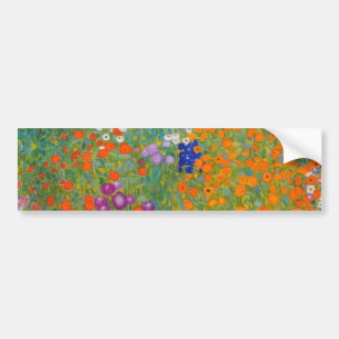 Gustav Klimt - Flower Garden Bumper Sticker