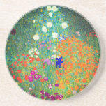 Gustav Klimt Flower Garden Coaster<br><div class="desc">Sandstone Coaster featuring Gustav Klimt’s oil painting Flower Garden (1906). A beautiful garden of purple,  red,  white,  blue,  and orange flowers. A great gift for fans of Art Nouveau and Austrian art.</div>