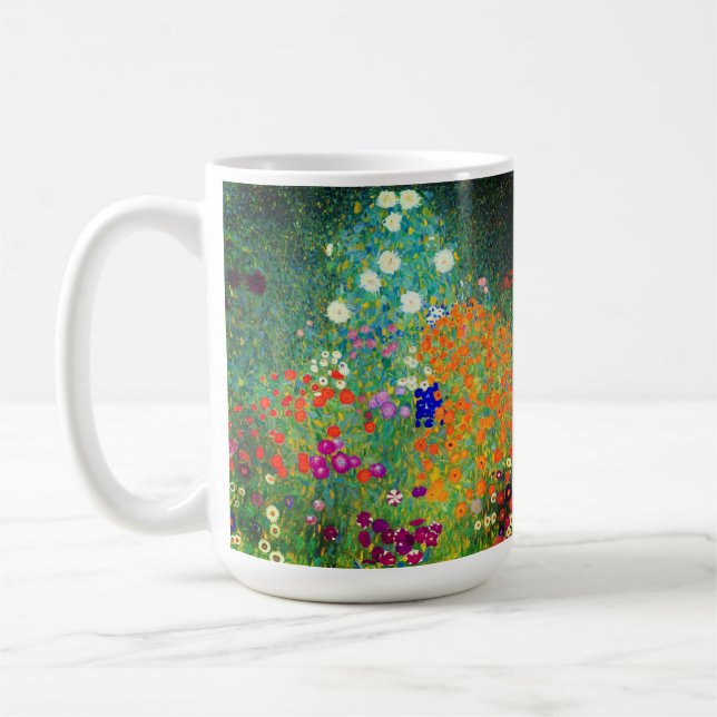 Gustav Klimt Flower Garden Coffee Mug (Left)