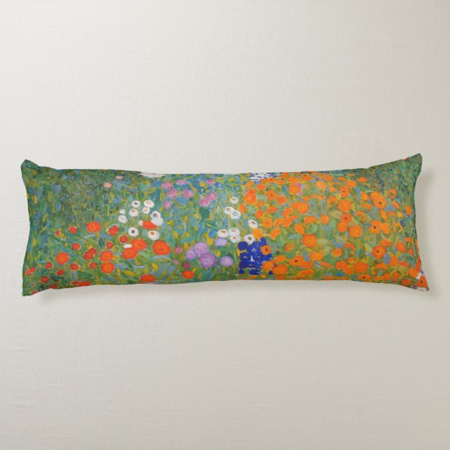 Gustav Klimt Flower Garden Cottage Nature Body Cushion (Back)