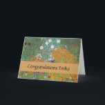 Gustav Klimt Flower Garden Cottage Nature Card<br><div class="desc">A beautiful garden painting - this is a classic painting by Gustav Klimt,  called Cottage Garden,  or Bauergarten,  1907,  which is a close up of a flower garden,  a colourful floral painting.</div>
