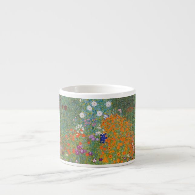 Gustav Klimt Flower Garden Cottage Nature Espresso Cup (Front)