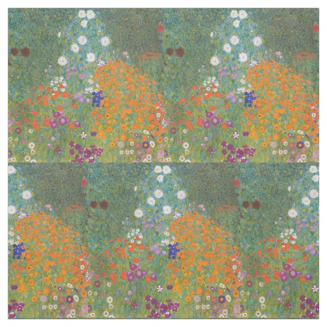 Gustav Klimt Flower Garden Cottage Nature Fabric (Swatch)