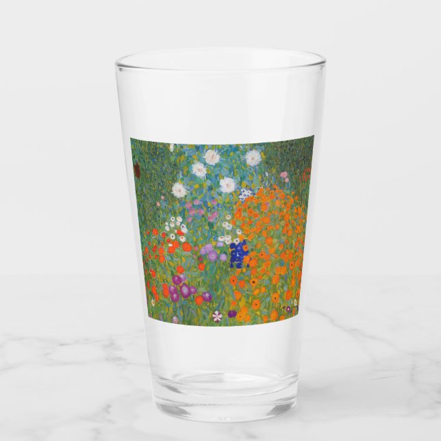 Gustav Klimt Flower Garden Cottage Nature Glass (Front)
