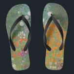 Gustav Klimt Flower Garden Cottage Nature Jandals<br><div class="desc">A beautiful garden painting - this is a classic painting by Gustav Klimt,  called Cottage Garden,  or Bauergarten,  1907,  which is a close up of a flower garden,  a colourful floral painting.</div>