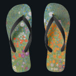 Gustav Klimt Flower Garden Cottage Nature Jandals<br><div class="desc">A beautiful garden painting - this is a classic painting by Gustav Klimt,  called Cottage Garden,  or Bauergarten,  1907,  which is a close up of a flower garden,  a colourful floral painting.</div>