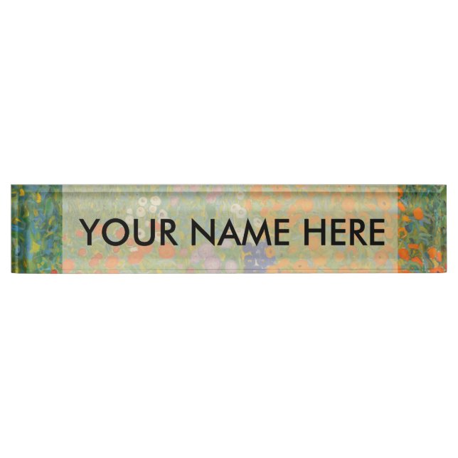 Gustav Klimt Flower Garden Cottage Nature Nameplate (Front)