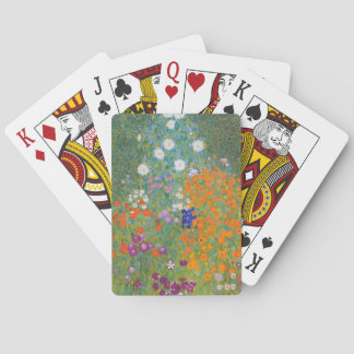 Gustav Klimt Flower Garden Cottage Nature Playing Cards