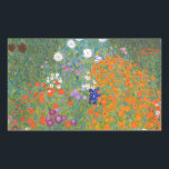 Gustav Klimt Flower Garden Cottage Nature Rectangular Sticker<br><div class="desc">A beautiful garden painting - this is a classic painting by Gustav Klimt,  called Cottage Garden,  or Bauergarten,  1907,  which is a close up of a flower garden,  a colourful floral painting.</div>