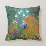 Gustav Klimt Flower Garden Cushion<br><div class="desc">A cottage or farmhouse flower garden as painted by Gustav Klimt.</div>