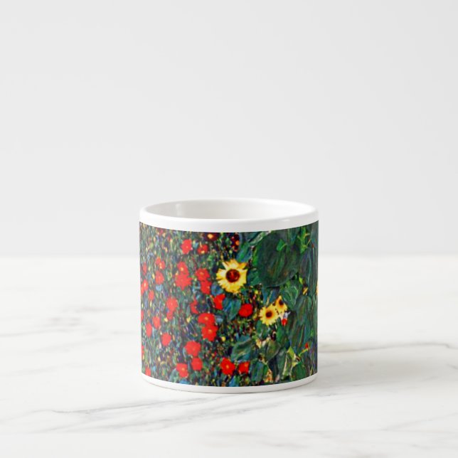 Gustav Klimt Flower Garden Espresso Cup (Front)
