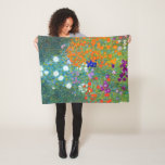 Gustav Klimt Flower Garden Fleece Blanket<br><div class="desc">A cottage or farmhouse flower garden as painted by Gustav Klimt.</div>