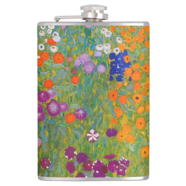 Gustav Klimt - Flower Garden Hip Flask (Front)