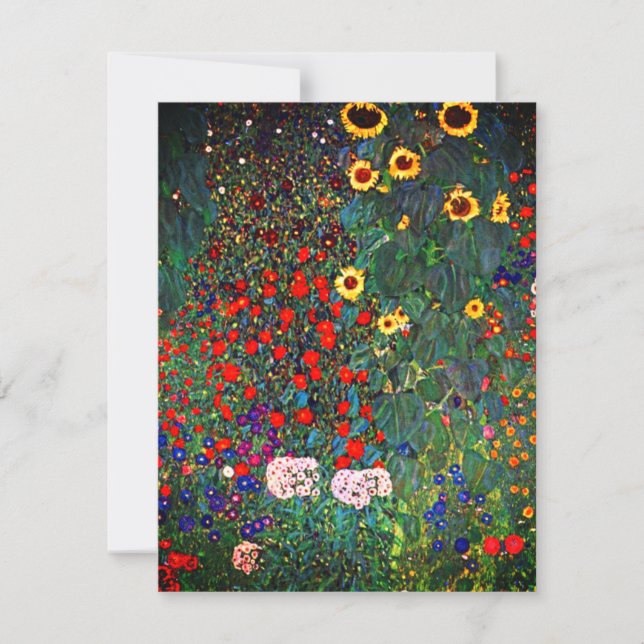Gustav Klimt Flower Garden Invitation (Front)
