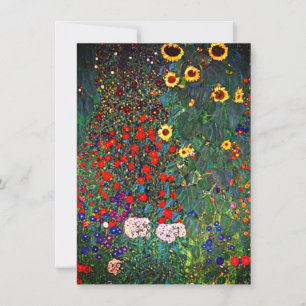 Gustav Klimt Flower Garden Invitation
