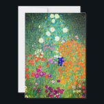 Gustav Klimt Flower Garden Invitation<br><div class="desc">Card featuring Gustav Klimt’s oil painting Flower Garden (1906). A beautiful garden of purple,  red,  white,  blue,  and orange flowers. A great gift for fans of Art Nouveau and Austrian art.</div>
