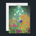 Gustav Klimt Flower Garden Invitation<br><div class="desc">Card featuring Gustav Klimt’s oil painting Flower Garden (1906). A beautiful garden of purple,  red,  white,  blue,  and orange flowers. A great gift for fans of Art Nouveau and Austrian art.</div>