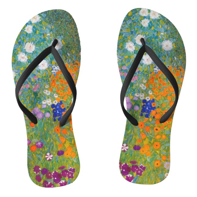 Gustav Klimt - Flower Garden Jandals (Footbed)
