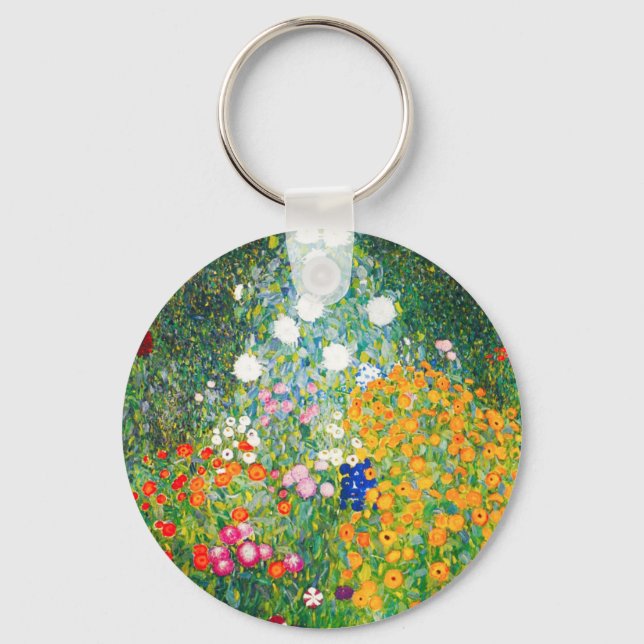 Gustav Klimt Flower Garden Key Chain (Front)