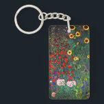 Gustav Klimt Flower Garden Key Ring<br><div class="desc">Keychain featuring Gustav Klimt’s oil painting Farm Garden with Sunflowers (1907). A beautiful garden of sunflowers and exquisite blue,  red,  purple,  pink,  and white flowers. A great gift for fans of Art Nouveau and Austrian art.</div>