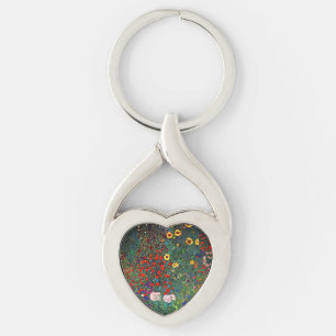 Gustav Klimt Flower Garden Key Ring