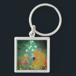 Gustav Klimt Flower Garden Key Ring<br><div class="desc">Keychain featuring Gustav Klimt’s oil painting Flower Garden (1906). A beautiful garden of purple,  red,  white,  blue,  and orange flowers. A great gift for fans of Art Nouveau and Austrian art.</div>