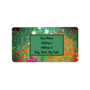 Gustav Klimt Flower Garden Label