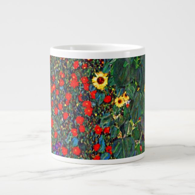 Gustav Klimt Flower Garden Large Coffee Mug (Front)