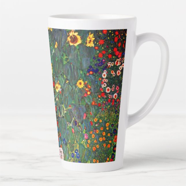 Gustav Klimt Flower Garden Latte Mug (Right)