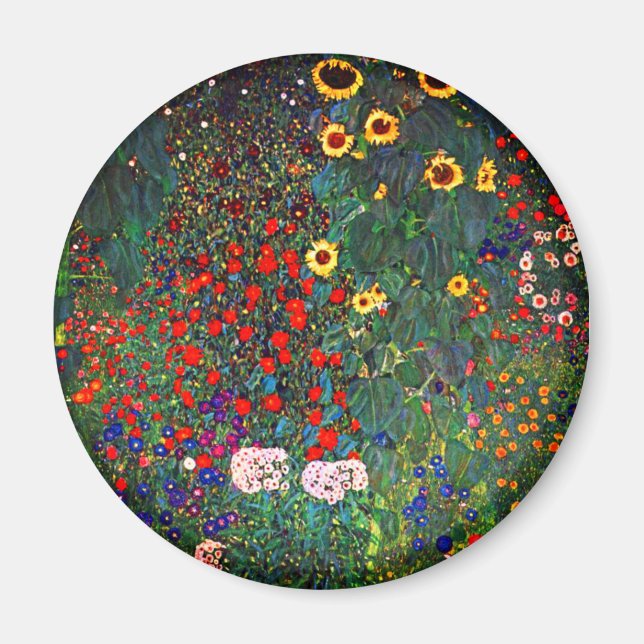 Gustav Klimt Flower Garden Magnet (Front)