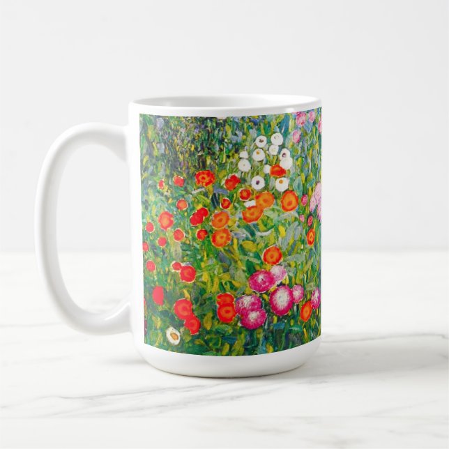 Gustav Klimt Flower Garden Mug (Left)