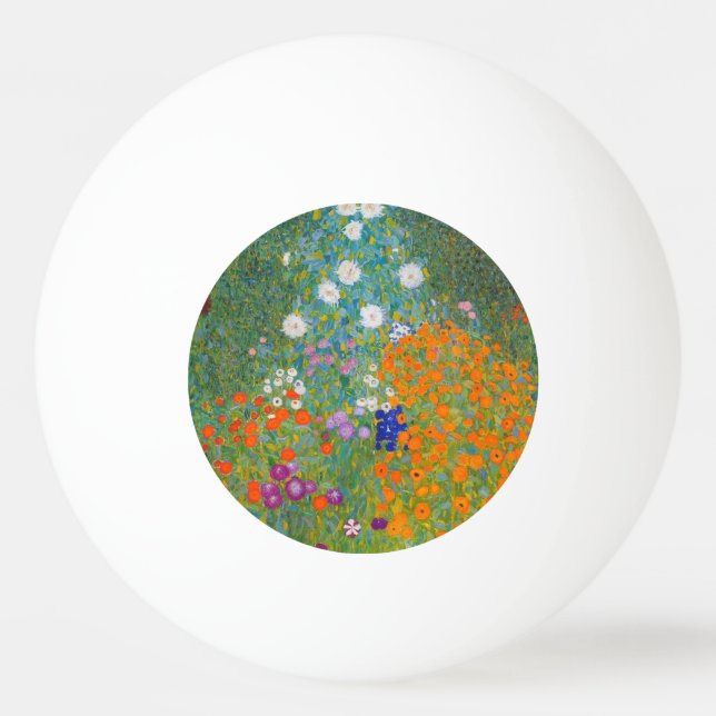 Gustav Klimt - Flower Garden Ping Pong Ball (Front)