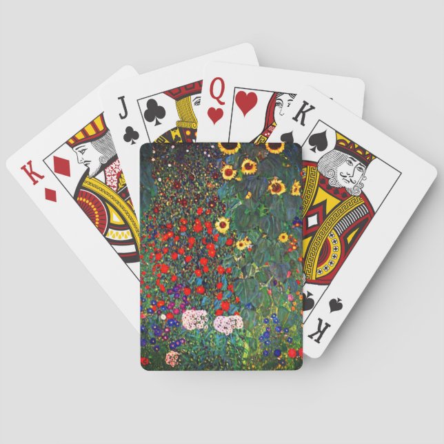 Gustav Klimt Flower Garden Playing Cards (Back)