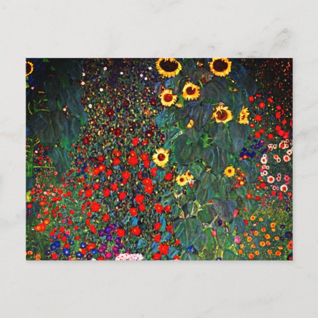 Gustav Klimt Flower Garden Postcard (Front)