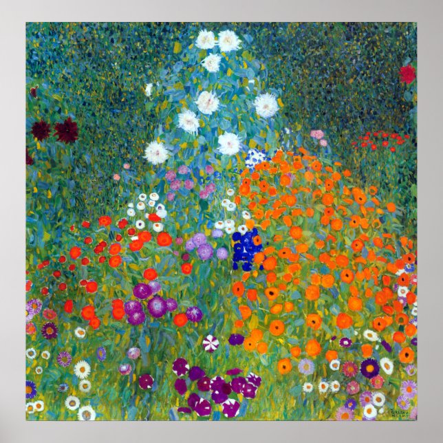 Gustav Klimt Flower Garden Poster (Front)