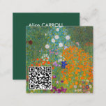 Gustav Klimt - Flower Garden - QR Code Square Business Card<br><div class="desc">Flower Garden - Gustav Klimt in 1905-1907</div>