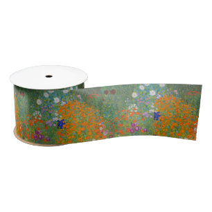 Gustav Klimt - Flower Garden Satin Ribbon