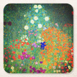 Gustav Klimt Flower Garden Square Paper Coaster<br><div class="desc">Paper Coasters featuring Gustav Klimt’s oil painting Flower Garden (1906). A beautiful garden of purple,  red,  white,  blue,  and orange flowers. A great gift for fans of Art Nouveau and Austrian art.</div>
