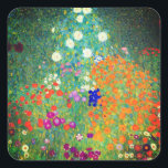 Gustav Klimt Flower Garden Square Sticker<br><div class="desc">Stickers featuring Gustav Klimt’s oil painting Flower Garden (1906). A beautiful garden of purple, red, white, blue, and orange flowers. A great gift for fans of Art Nouveau and Austrian art.</div>