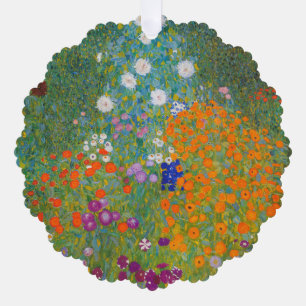 Gustav Klimt - Flower Garden Tree Decoration Card