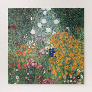 Gustav Klimt Flower Garden Vintage Art Nouveau Jigsaw Puzzle