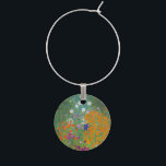 Gustav Klimt - Flower Garden Wine Charm<br><div class="desc">Flower Garden - Gustav Klimt in 1905-1907</div>