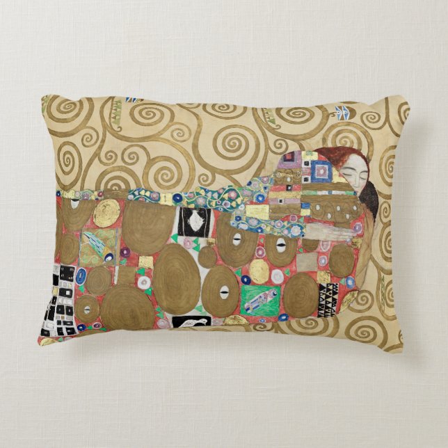 Gustav Klimt Fulfilment Decorative Cushion (Back)