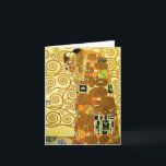 Gustav Klimt Fulfilment Note Card<br><div class="desc">Gustav Klimt Fulfilment note card. Frieze from 1909. Completed during Klimt’s golden phase, Fulfilment features an embracing couple holding each other beneath a multi-patterned quilt featuring spirals, eyes, birds, fish and other shapes. The background of the work features the same bronze spirals that would adorn the artist’s renowned Tree of...</div>