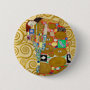 Gustav Klimt Fulfilment Nouveau Couple 6 Cm Round Badge