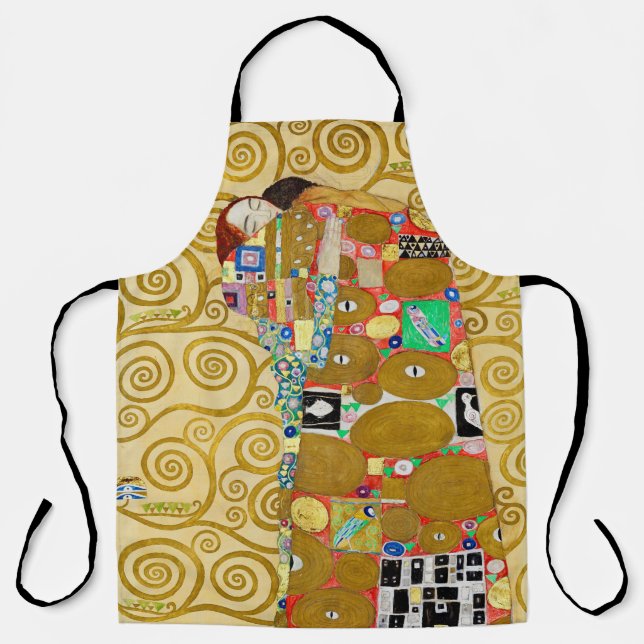 Gustav Klimt Fulfilment Nouveau Couple Apron (Front)