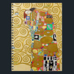 Gustav Klimt Fulfilment Nouveau Couple Notebook<br><div class="desc">Gustav Klimt,  Fulfilment 1910-1911 Art Nouveau Couple with Klimt's signature swirling design and beautiful gold painting.</div>