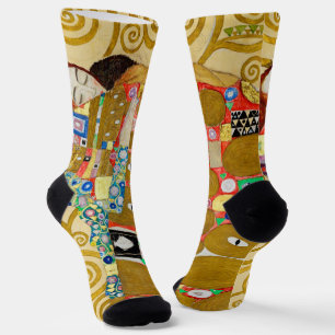 Gustav Klimt Fulfilment Nouveau Couple Socks